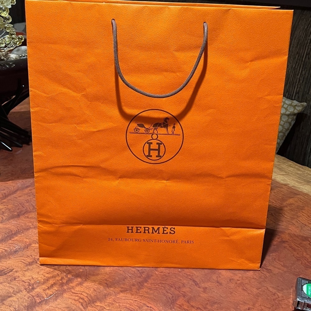 Hermes Extra Large Vertical Paper Shopping Bag 18.25” x 16.5 ”x 6.5”